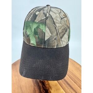 Realtree Camo Cap Hat Adult Brown Black Adjustable Strap Outdoor Hunting